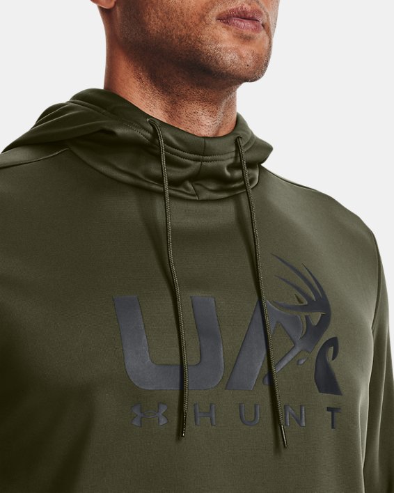 Men's Armour Fleece® Hunt Logo Hoodie, Green, pdpMainDesktop image number 3